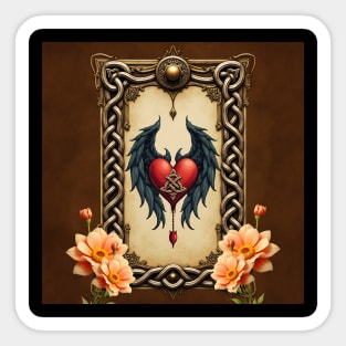 Celtic elegance with a heart and wings. Sticker